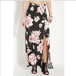 NWOT Faux wrap maxi skirt.
